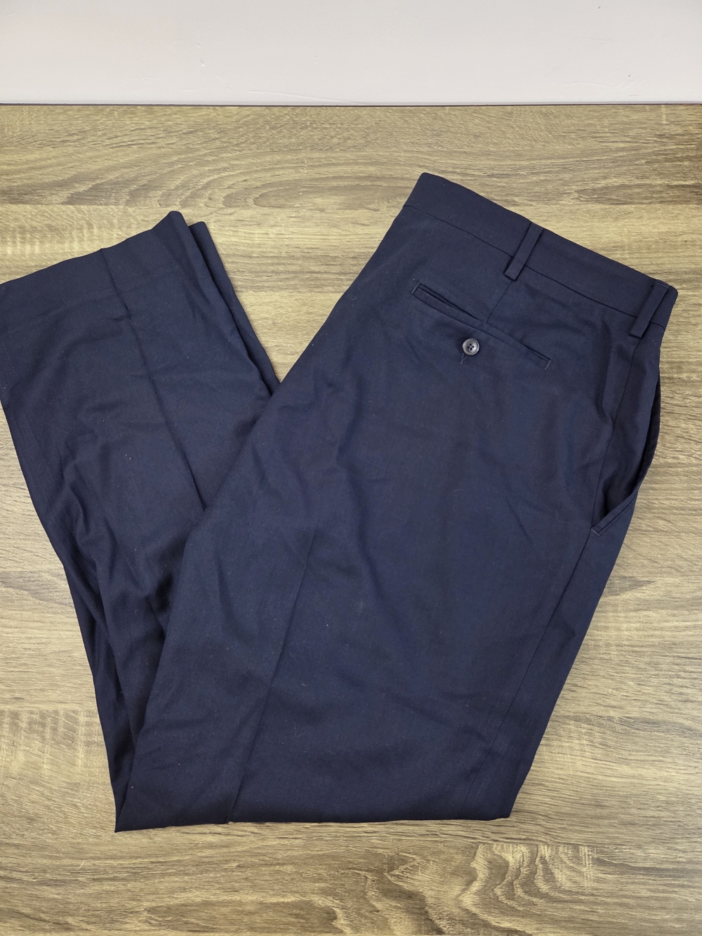 Roundtree & Yorke Travel Smart Dress Pants Men's 38x30 Blue Stretch Preppy